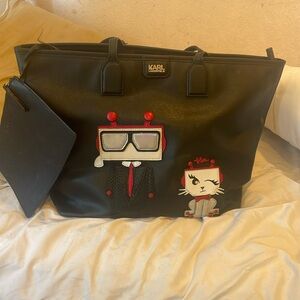 karl lagerfeld bags with robot and cat